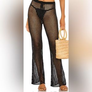 Superdown crochet pants in black XS